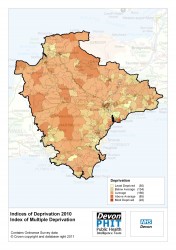 Figure 7.1 Map according to Index of Multiple Deprivation 2010