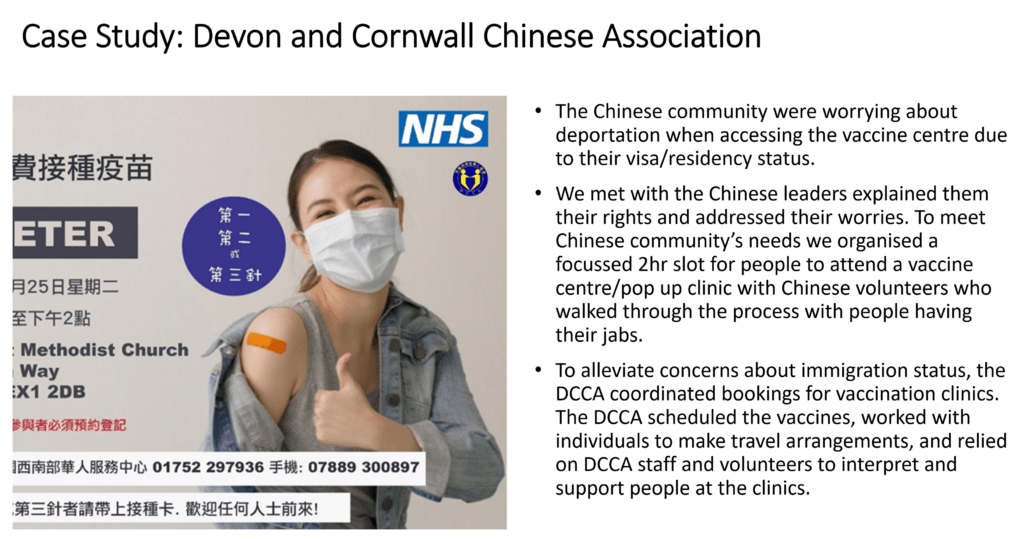 Case Study overview for vaccination campaign with Devon and Cornwall Chinese Association