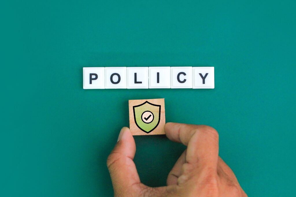 Letter tiles spelling out the word 'policy'. Image(s) used under license from Shutterstock.com